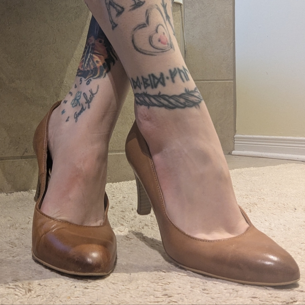 Lasocki Genuine Leather Light Brown Caramel Classic Low Heels SZ 38 (8 US)